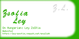 zsofia ley business card